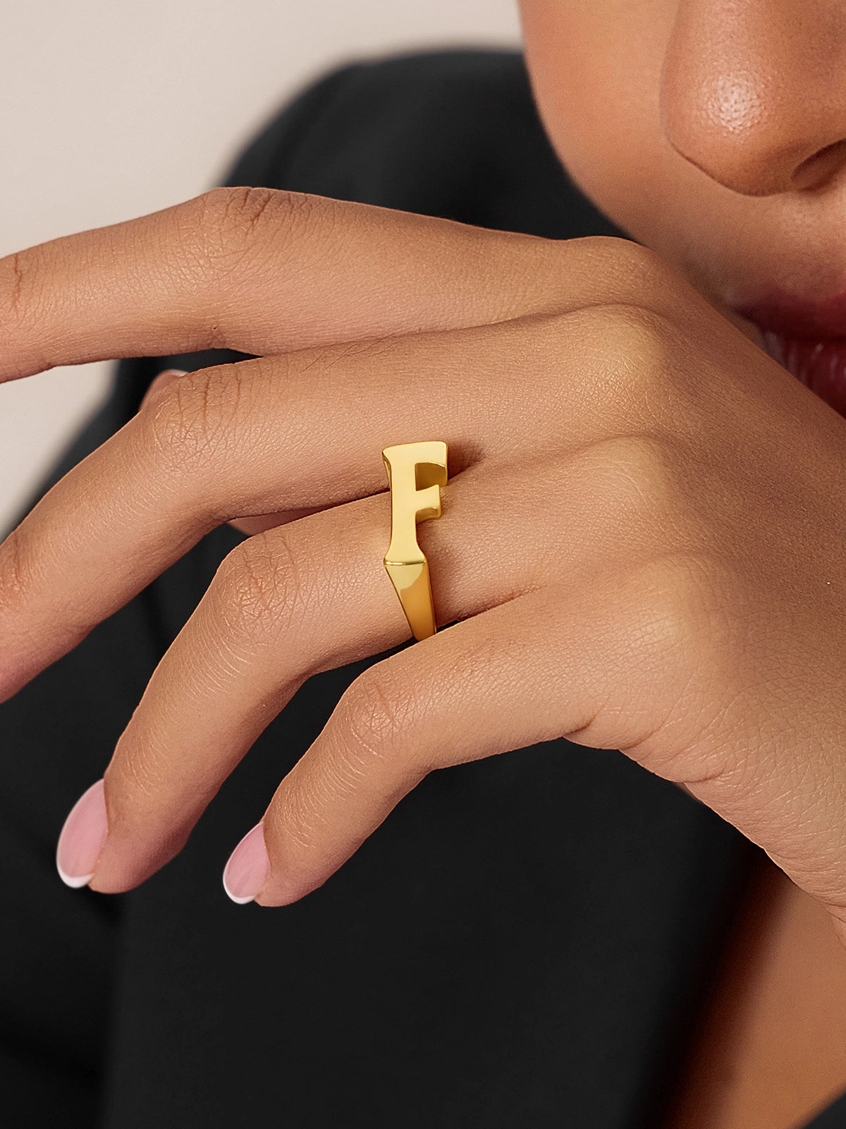 Womens 18k Gold Plated Initial Rings | CicyBell