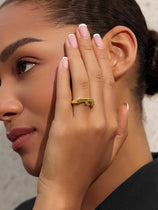 Womens 18k Gold Plated Initial Rings | CicyBell