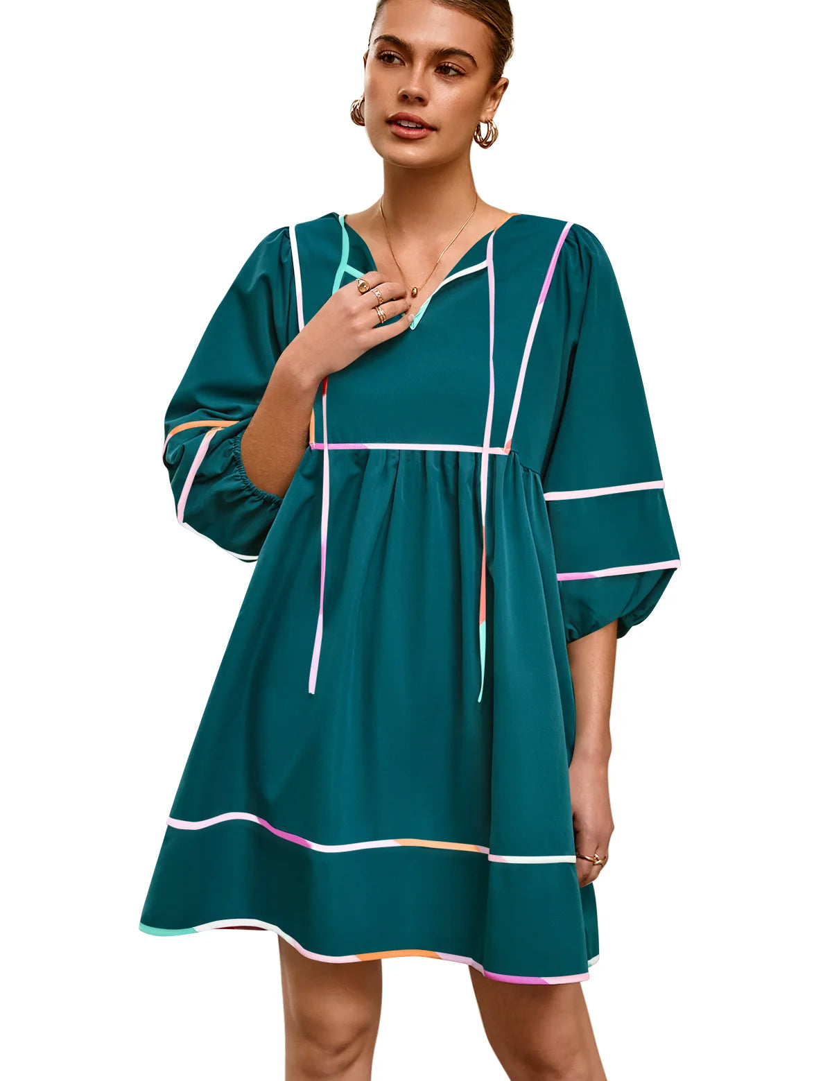 CicyBell-Womens-Green-Babydoll-MiniDresses-M1T474_4.webp