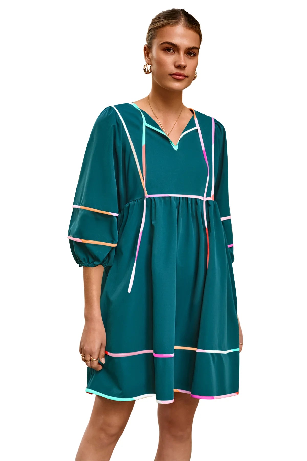 Cicy Bell Womens Green Babydoll Mini Dresses