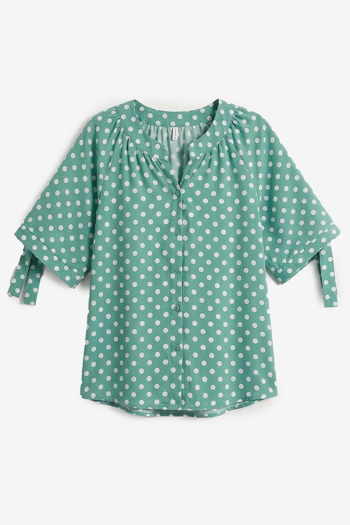 Womens Green Polka Dot Blouse Tops | CicyBell