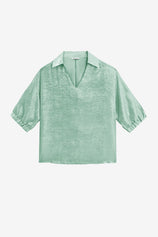 Womens Green Metallic 3/4 Sleeve | CicyBell