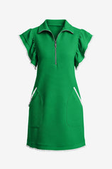 Womens Green Ruffle Cap Sleeve Dress  | CicyBell
