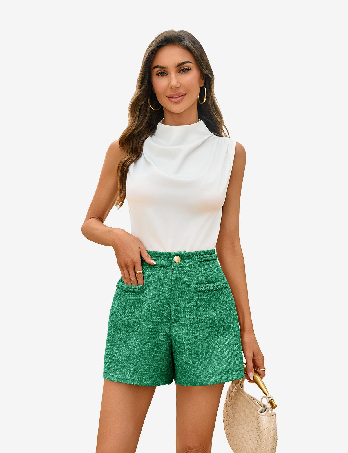 CicyBell-Womens-Green-Shorts-H8B358_2.webp