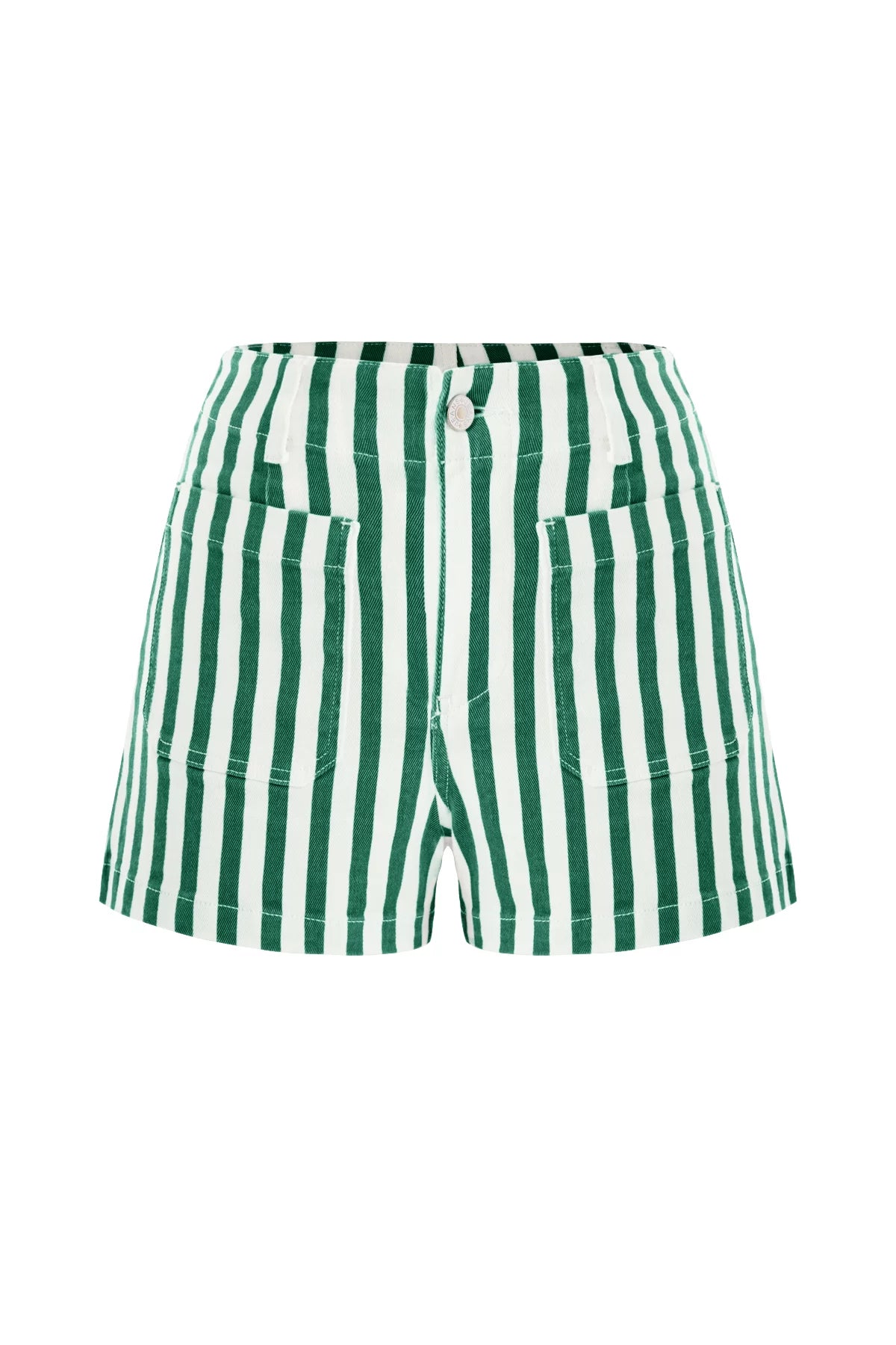 Womens Green Summer Striped Shorts | CicyBell