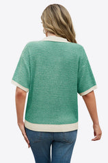 Cicy Bell Womens Green Striped Cropped Sweaters Tops
