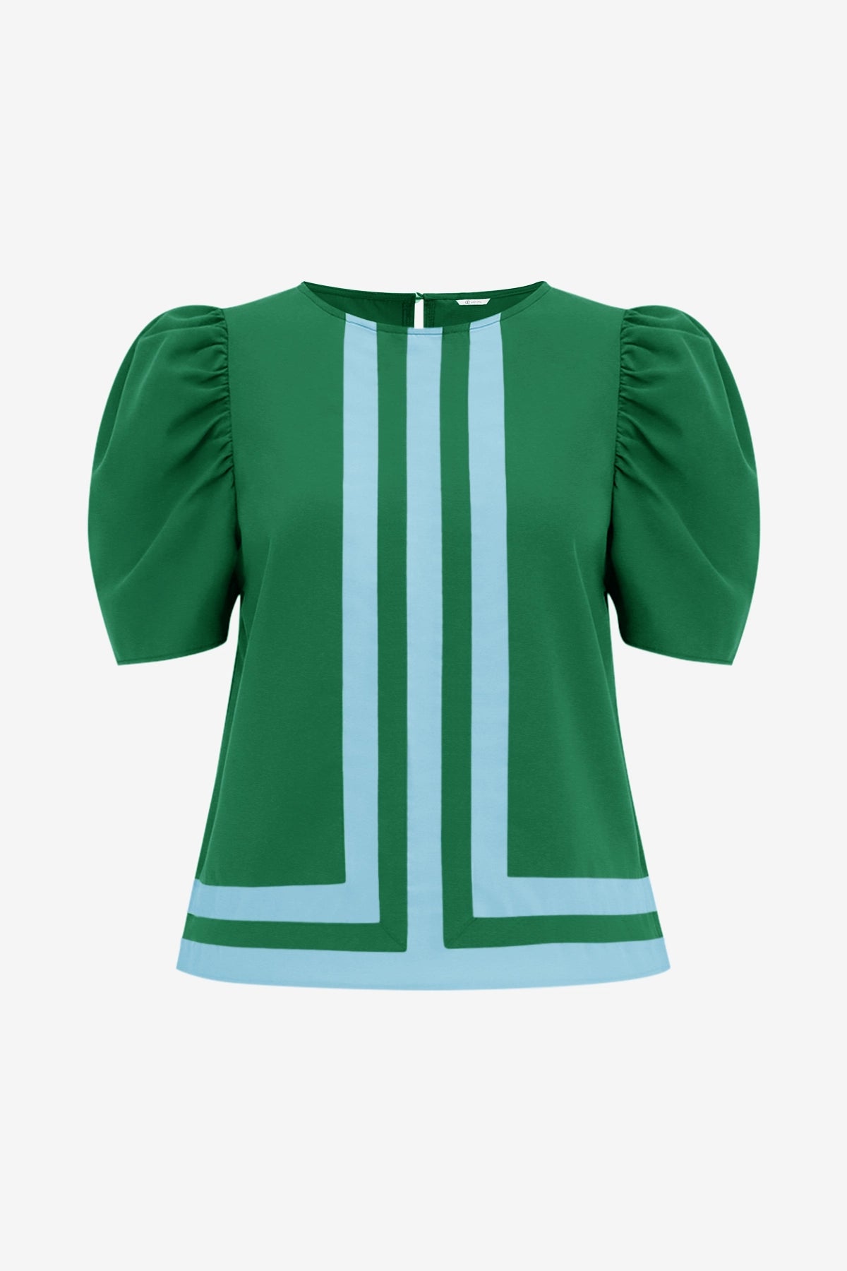Womens Green Summer Puff Sleeve Blouses  | CicyBell