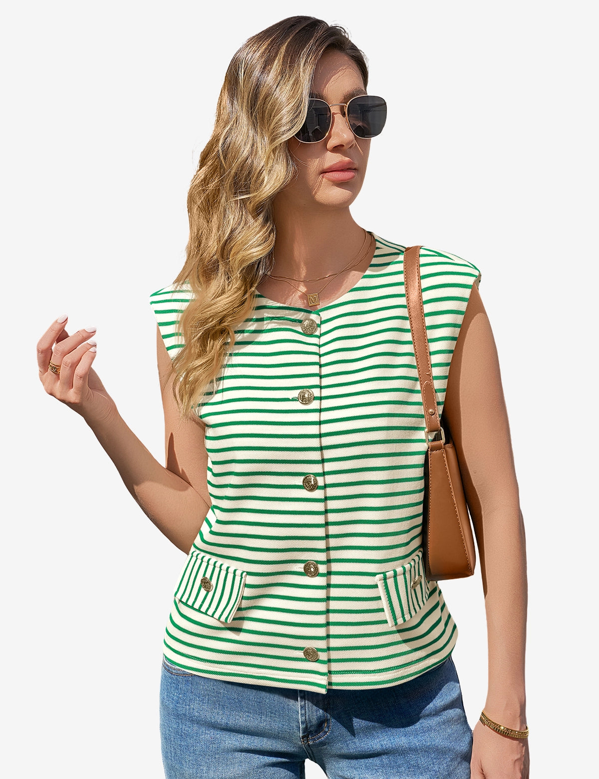 CicyBell-Womens-Green-Vests-NX2622_1.webp