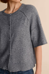 Womens Grey Casual Button Down Cardigan | CicyBell