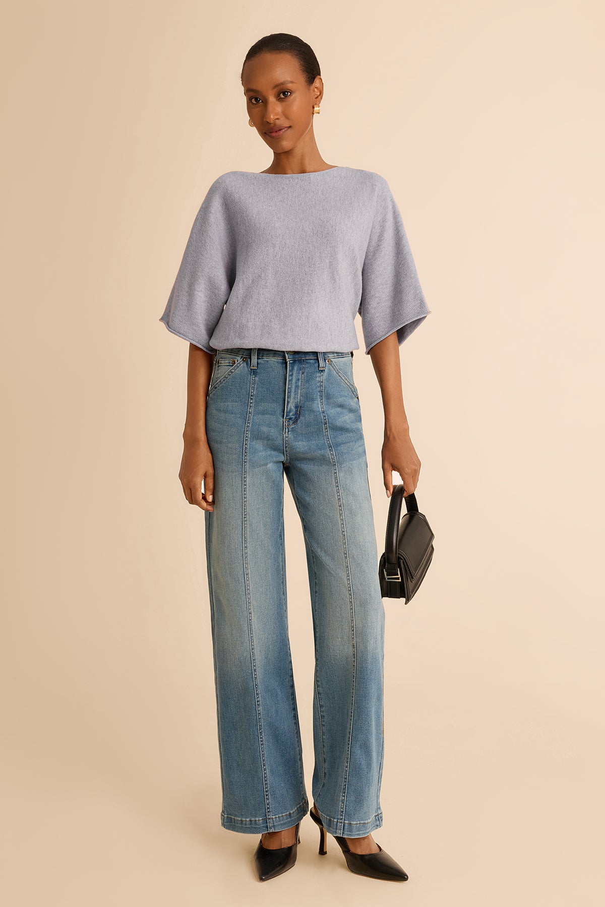 Womens Grey Half Sleeve Sweaters | CicyBell