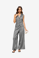 Womens Grey 2 Piece Vest Sets | CicyBell