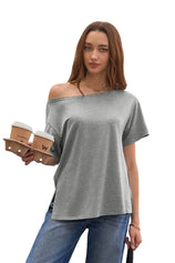 Womens Grey Oversized T-Shirts  | CicyBell