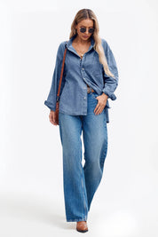 Cicy Bell Womens Jean Blue Denim Shirt