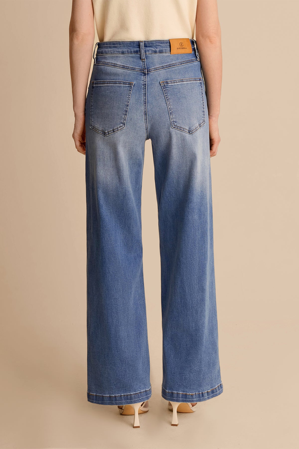 Womens Jean Blue Wide Leg Jeans | CicyBell