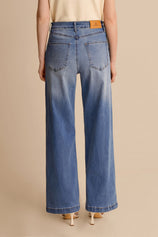 Womens Jean Blue Wide Leg Jeans | CicyBell