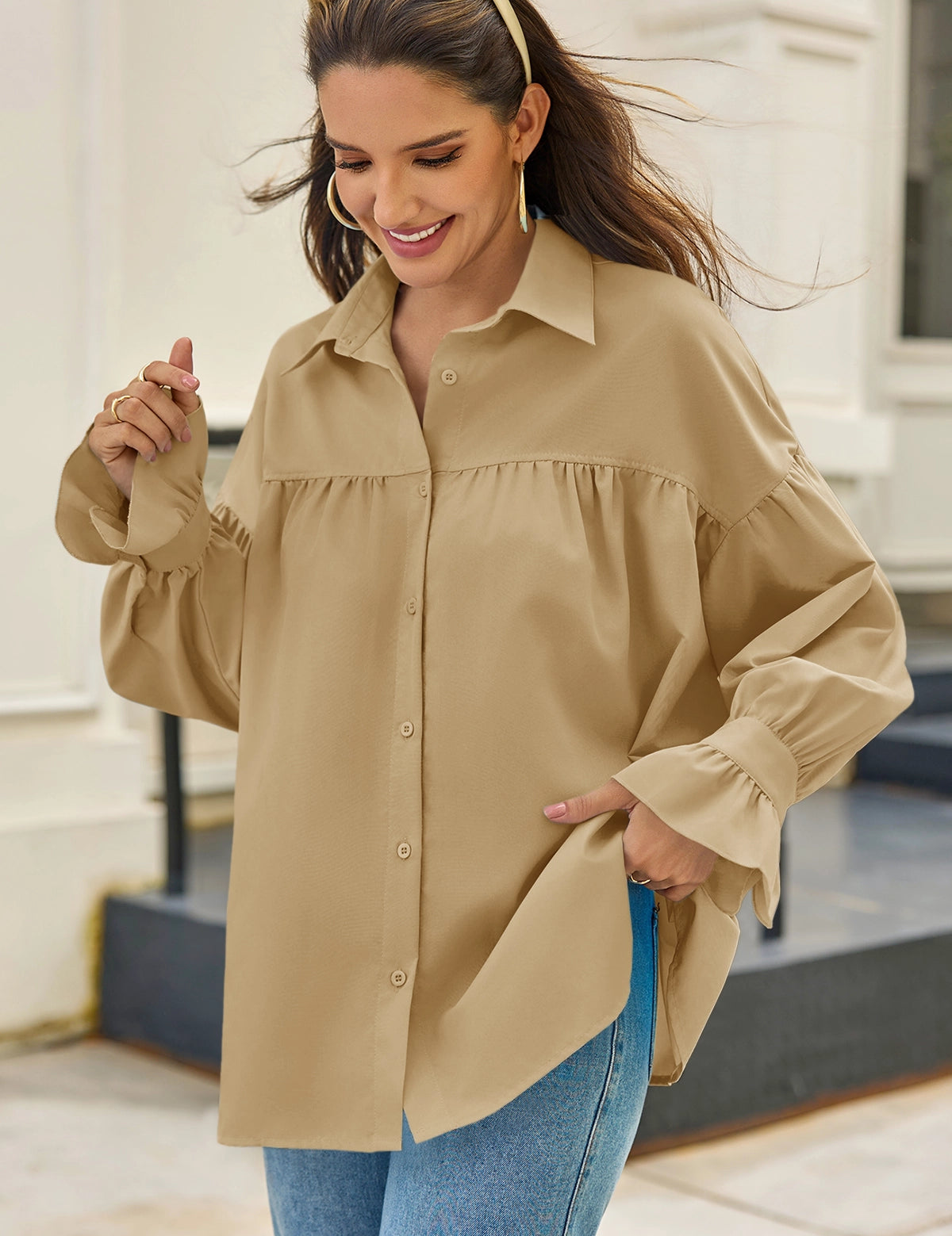 CicyBell-Womens-Khaki-ButtonDownShirts_2.webp