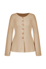 Cicy Bell Womens Khaki Button Up Cardigan Sweaters