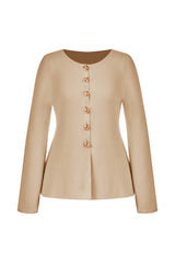 Cicy Bell Womens Khaki Button Up Cardigan Sweaters