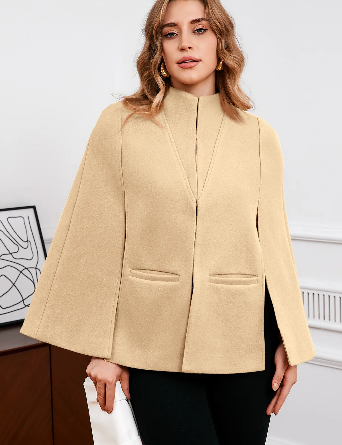 CicyBell-Womens-Khaki-CapePeaCoat-H8B403_2.webp