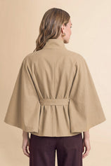 Womens Khaki Cropped Trench Coat | CicyBell