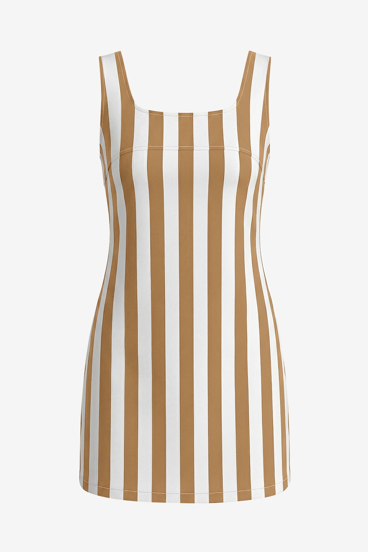Womens Khaki Striped Denim Mini Dresses | CicyBell