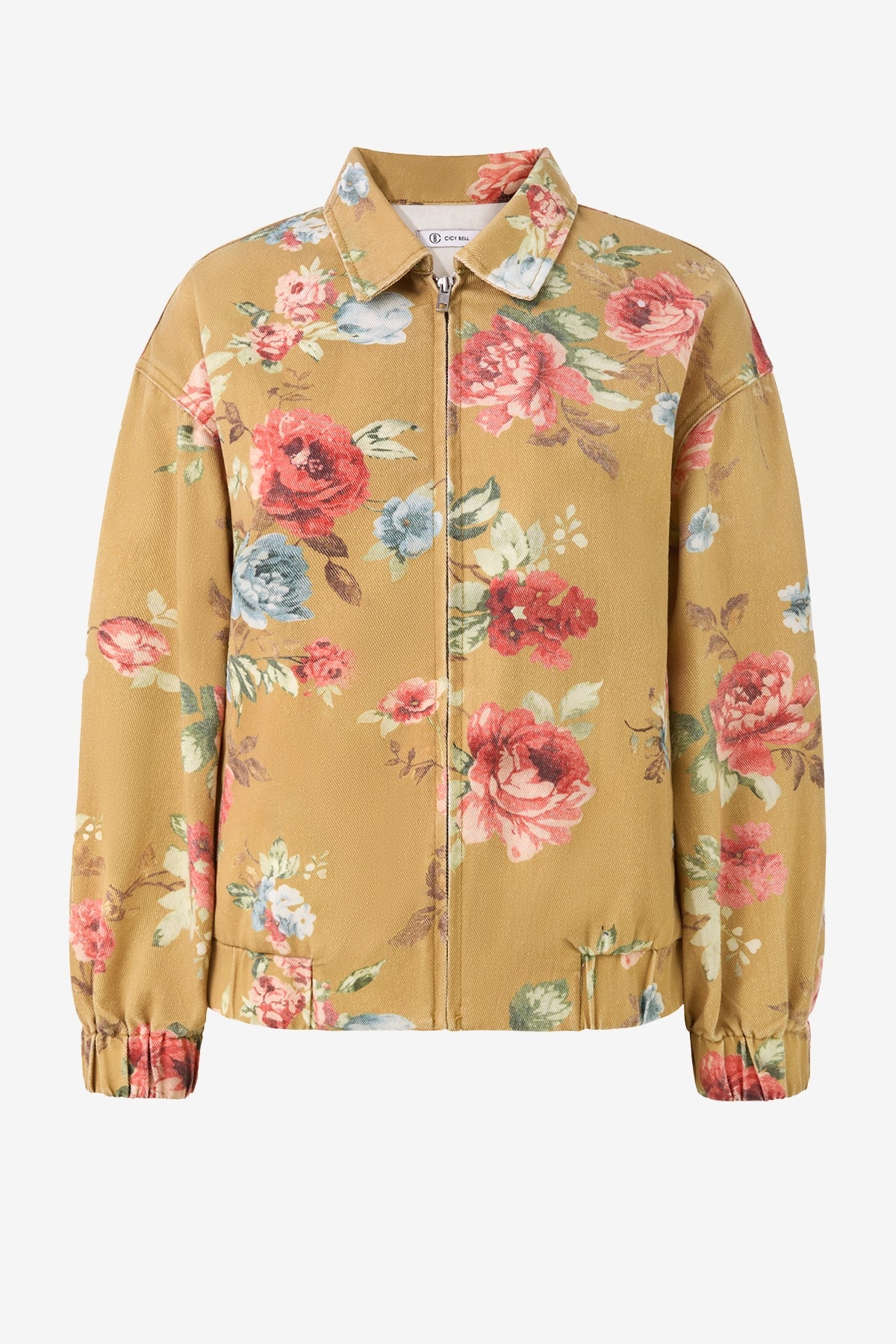 Effortless Khaki Denim Bomber Jacket Tailored | CicyBell