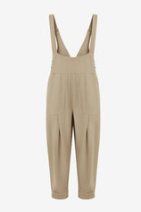 Effortless Khaki Barrel Overalls Pure Cotton | CicyBell