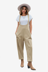 Effortless Khaki Barrel Overalls Pure Cotton | CicyBell