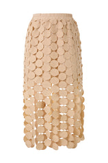 Womens Hollow Out Maxi Skirts Apricot-1