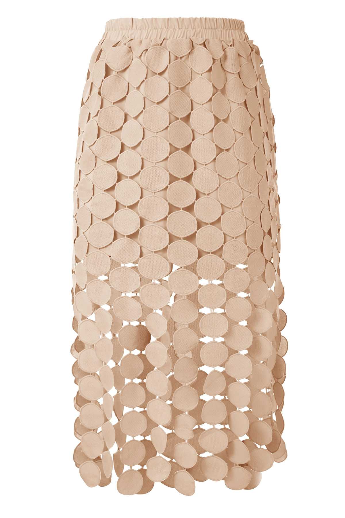 Cicy Bell Womens Khaki Hollow Out Fringe Hem Maxi Skirts