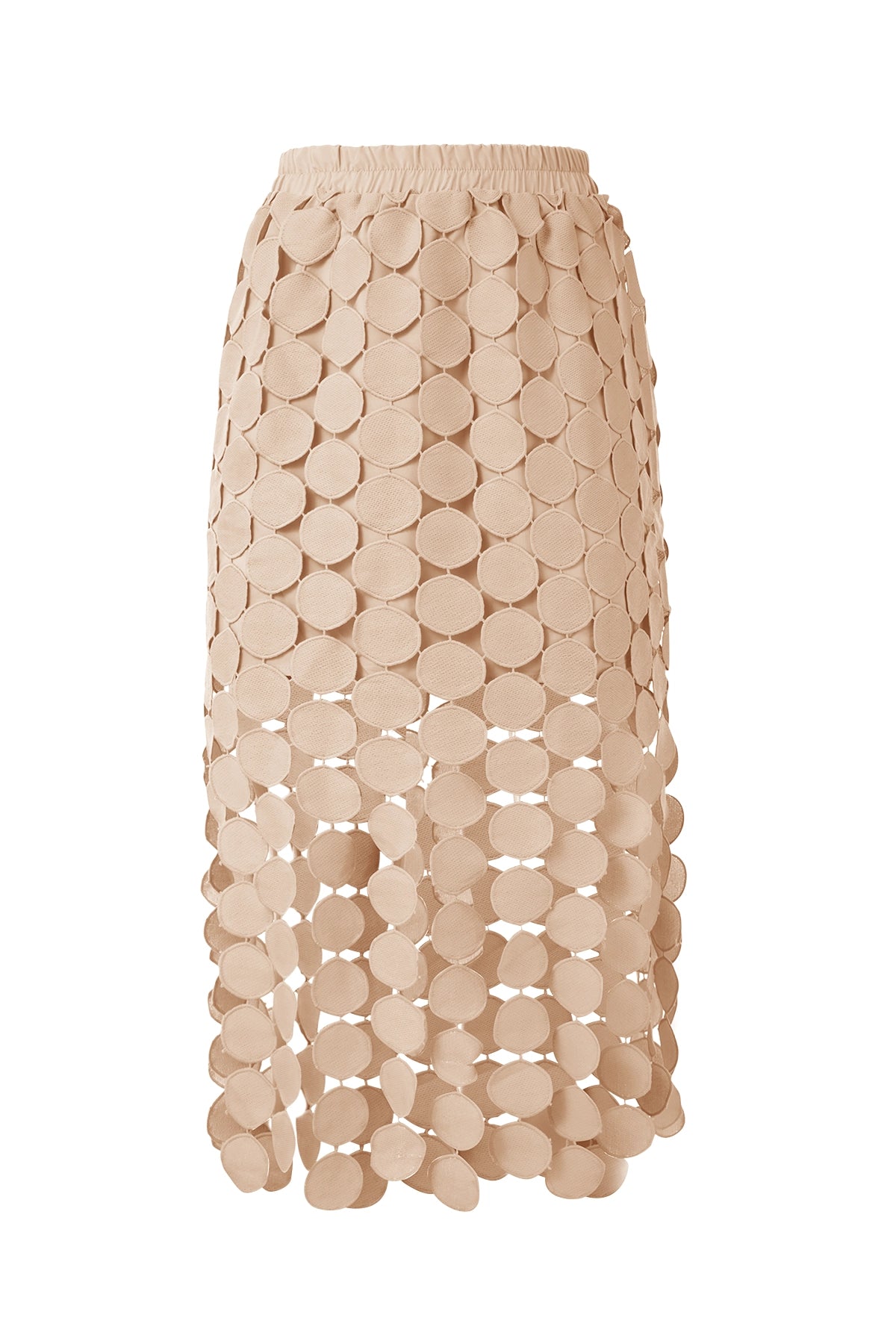 Cicy Bell Womens Khaki Hollow Out Fringe Hem Maxi Skirts