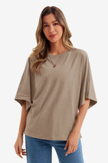 Womens Khaki Half Sleeve T-Shirts | CicyBell