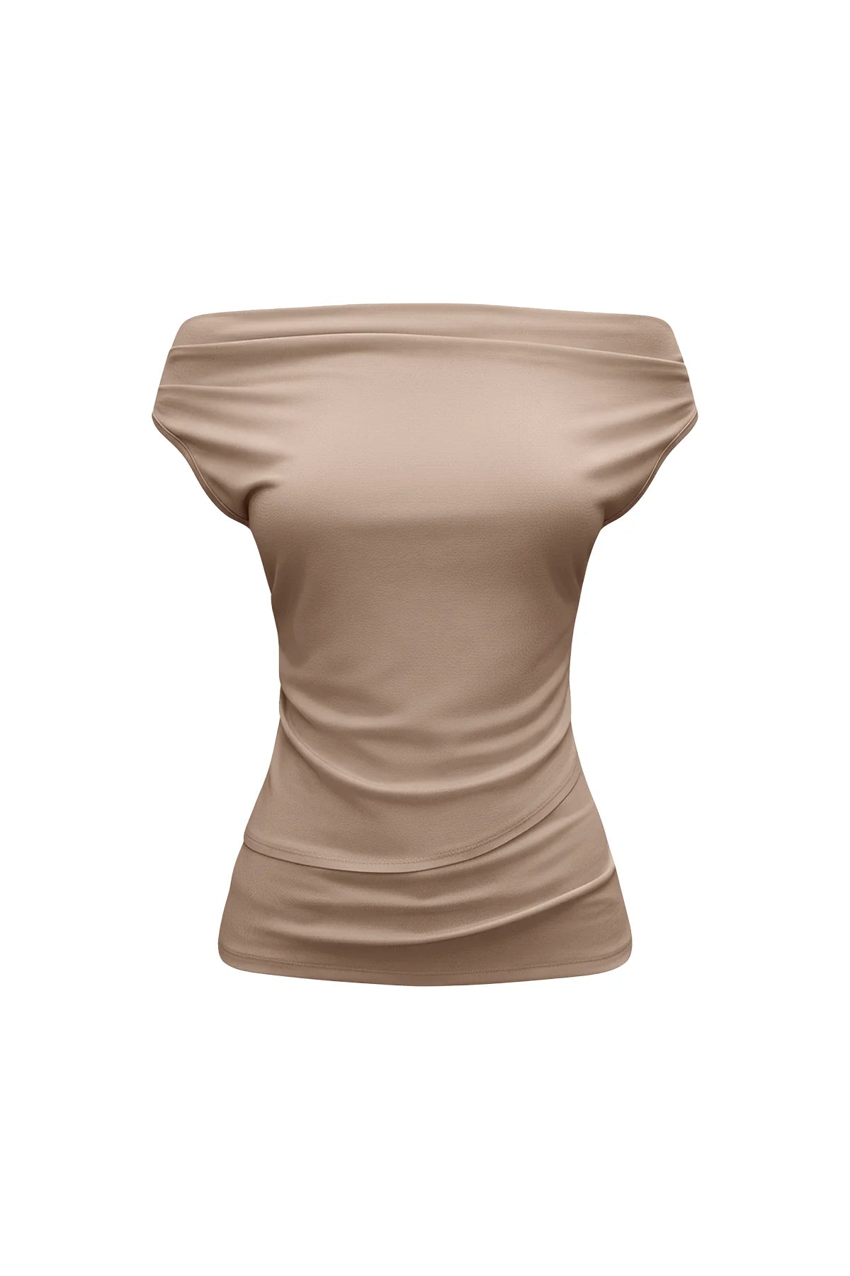 Womens Khaki Cowl Neck Tank Tops | CicyBell