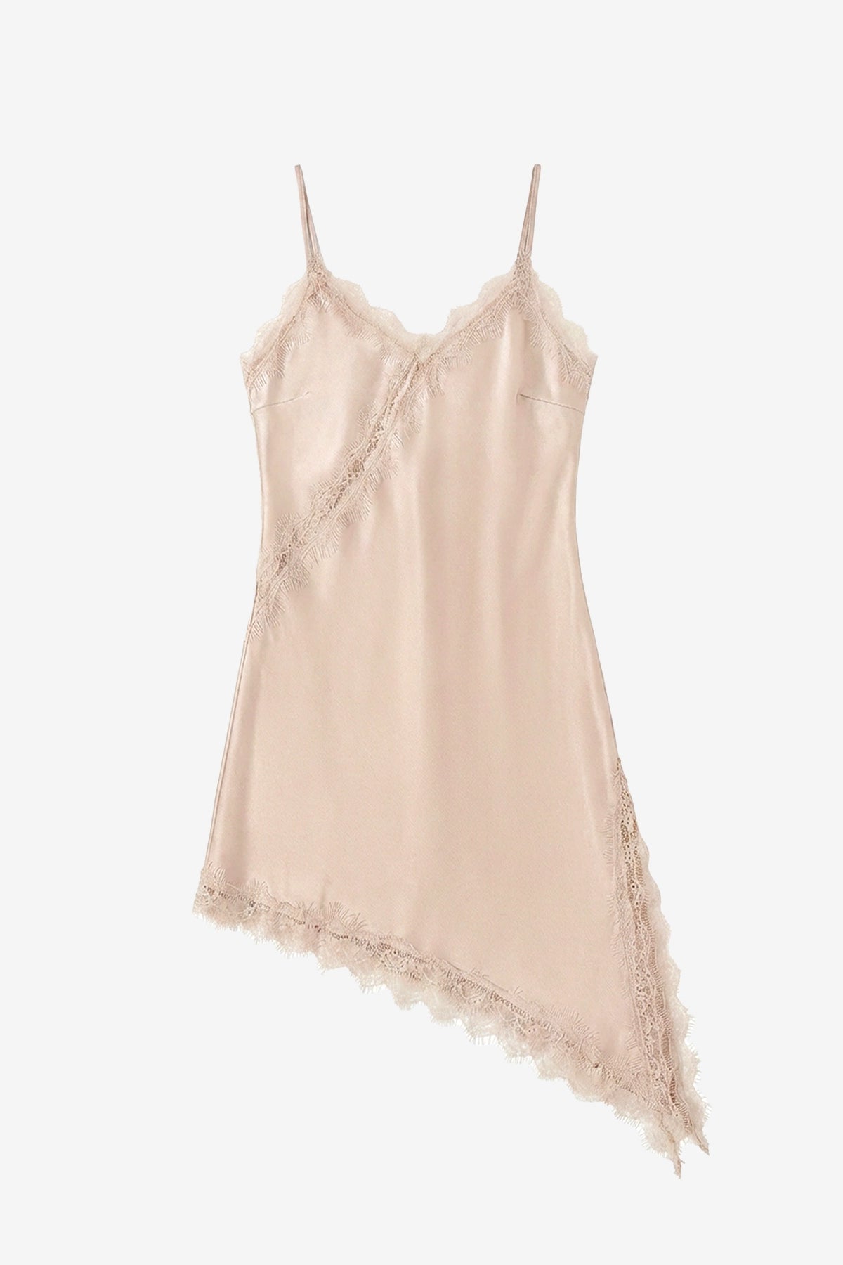 Womens Khaki Satin Lace Cami Tops | CicyBell