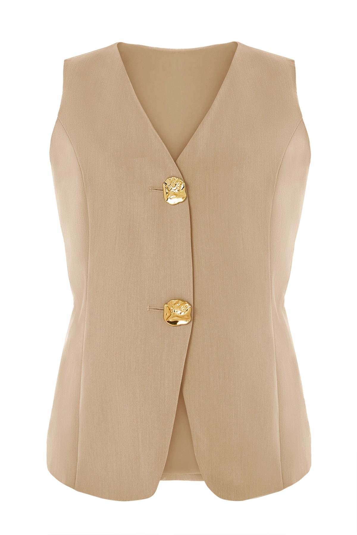 Cicy Bell Womens Khaki V Neck Vest Tops