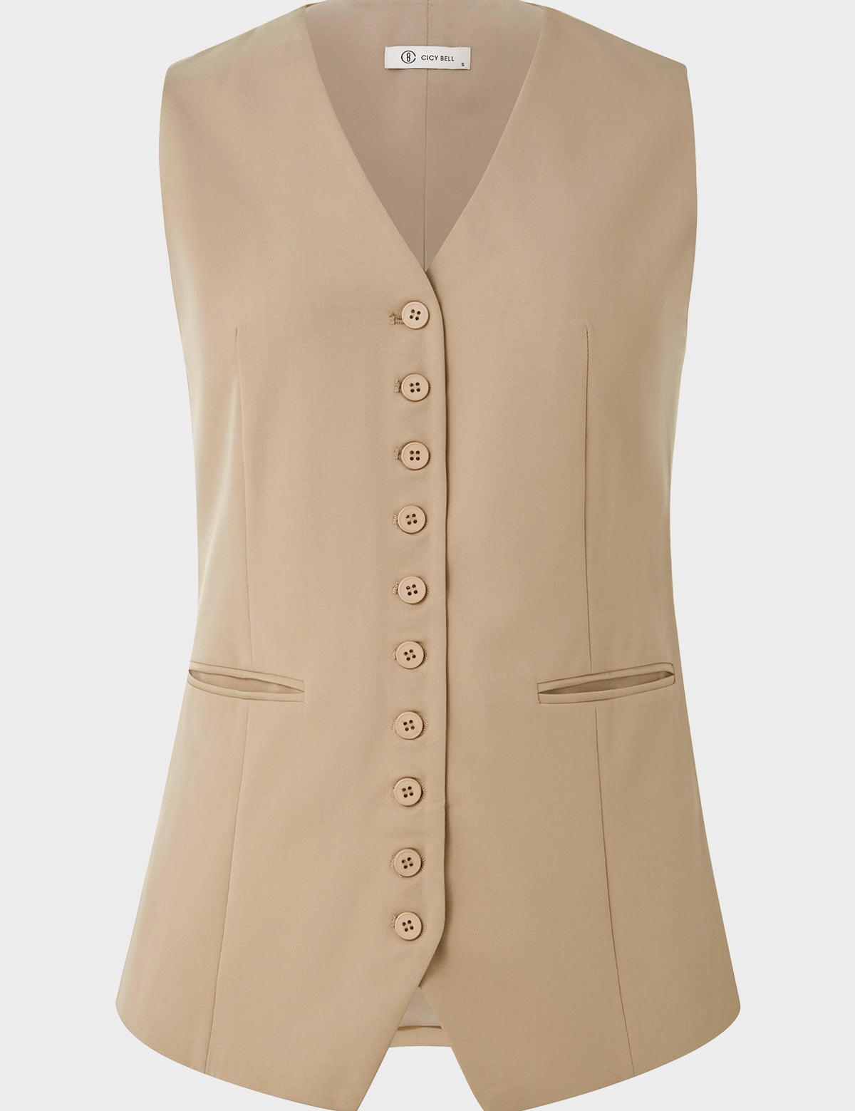 CicyBell-Womens-Khaki-Vests-N5E226_1.webp