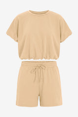Womens Khaki Summer 2 Piece Short Sets | CicyBell