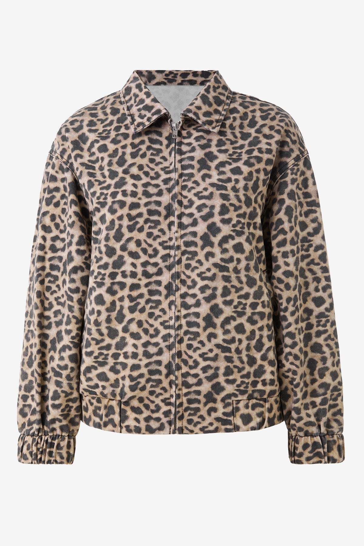 Effortless Leopard Denim Bomber Jacket Tailored | CicyBell