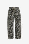 CicyBell Women's Leopard Barrel Jeans featuring a bold cheetah print and 2026 trendsetting baggy fit. This high-waisted denim includes a functional white drawstring elastic waistband and a chic wide-leg barrel silhouette for an effortless streetwear look.