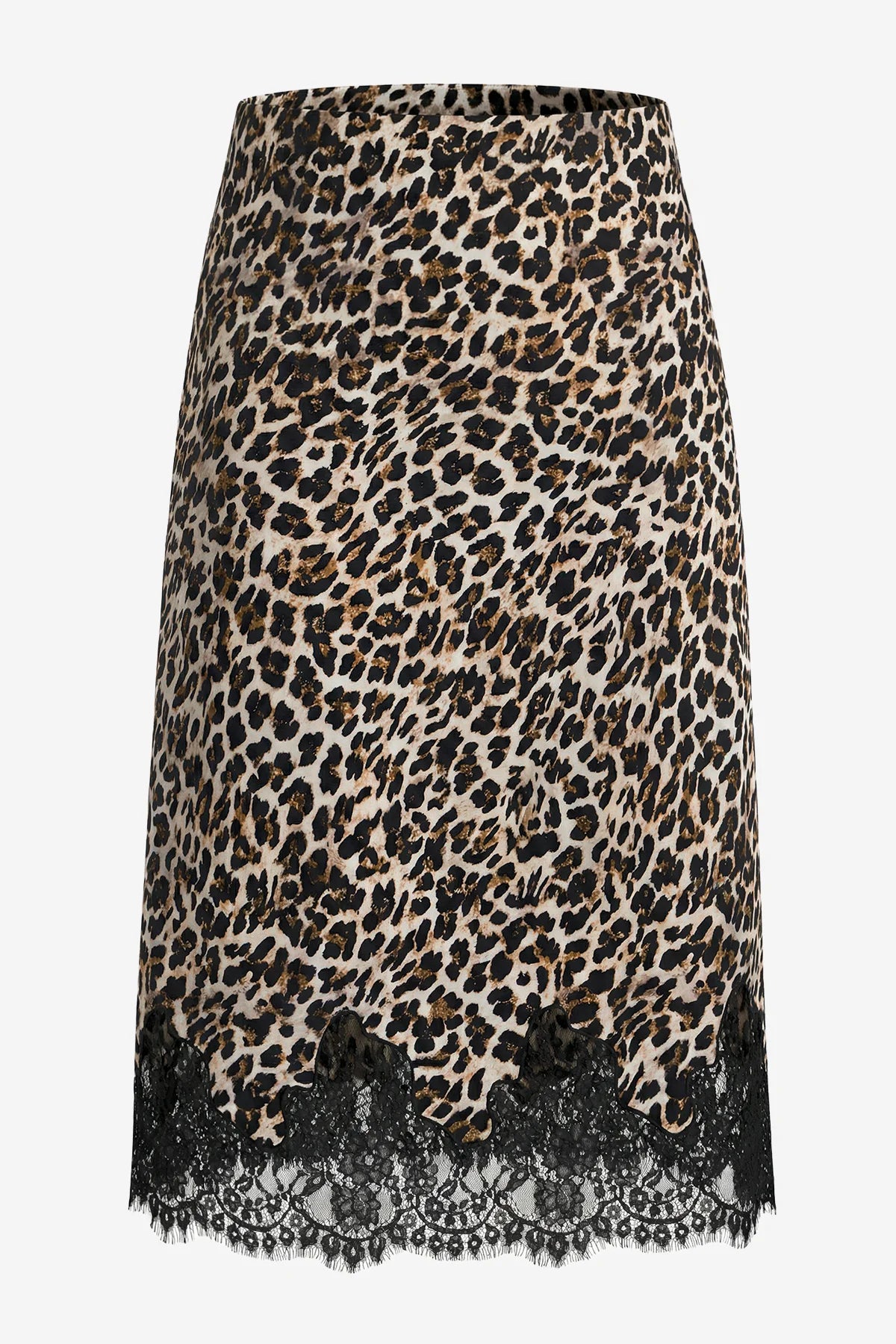 Womens Leopard Silk Satin Midi Skirts | CicyBell