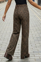 Womens Leopard Print Wide Leg Jeans | CicyBell