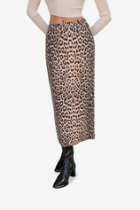 Womens Leopard Print Floral Boho Mesh Midi Skirt  | CicyBell