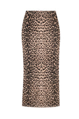 Womens Leopard Print Floral Boho Mesh Midi Skirt  | CicyBell