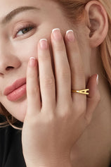 Cicy Bell Womens Gold Initial Letter A Rings