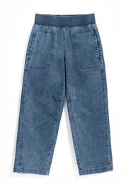 Cicy Bell Womens Light Blue Smocked Barrel Jeans