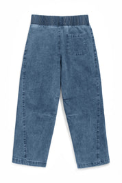 Cicy Bell Womens Light Blue Smocked Barrel Jeans