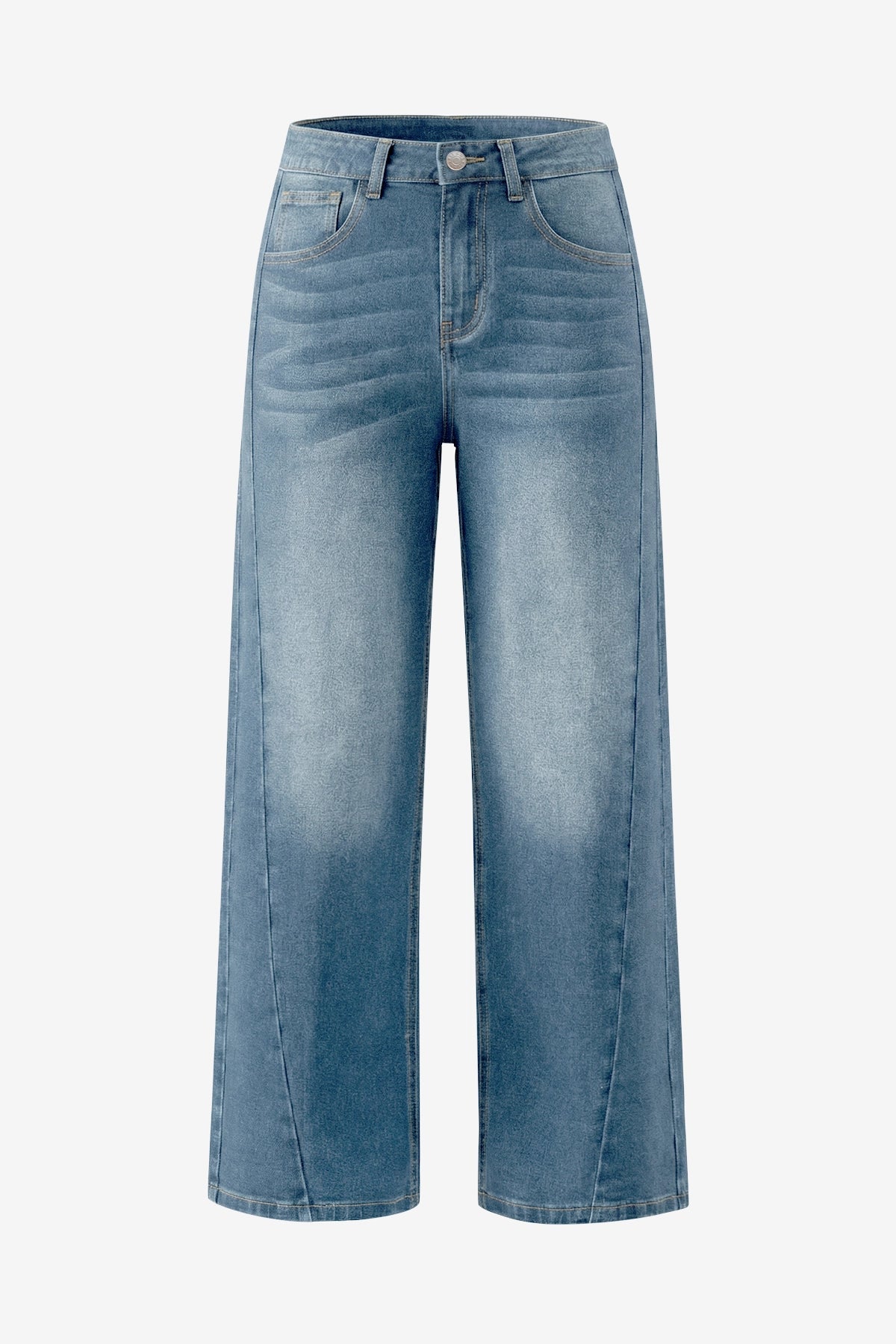 Womens Light Blue High Waisted Wide Leg Jeans | CicyBell