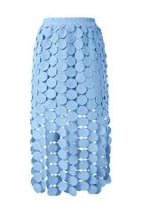 Cicy Bell Womens Light Blue Hollow Out Maxi Skirts