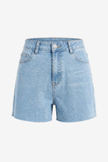 Womens Light Blue High Waisted Jean Shorts | CicyBell