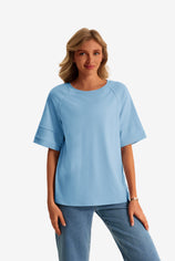 Womens Light Blue Oversized T-Shirts  | CicyBell